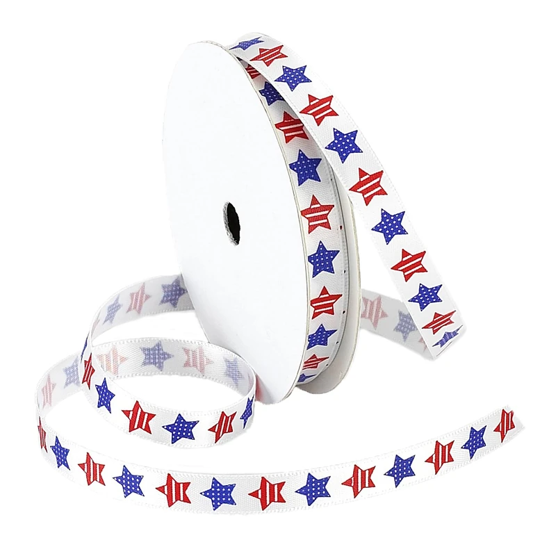 Morex Ribbon Ribbon, Red/White/Blue, 3/8" x 100 yd - Image 1