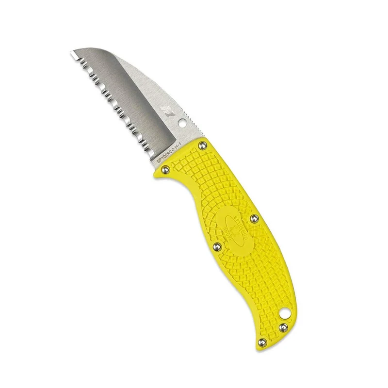 Spyderco Enuff Salt Lightweight Yellow H1 Sheepfoot Knife