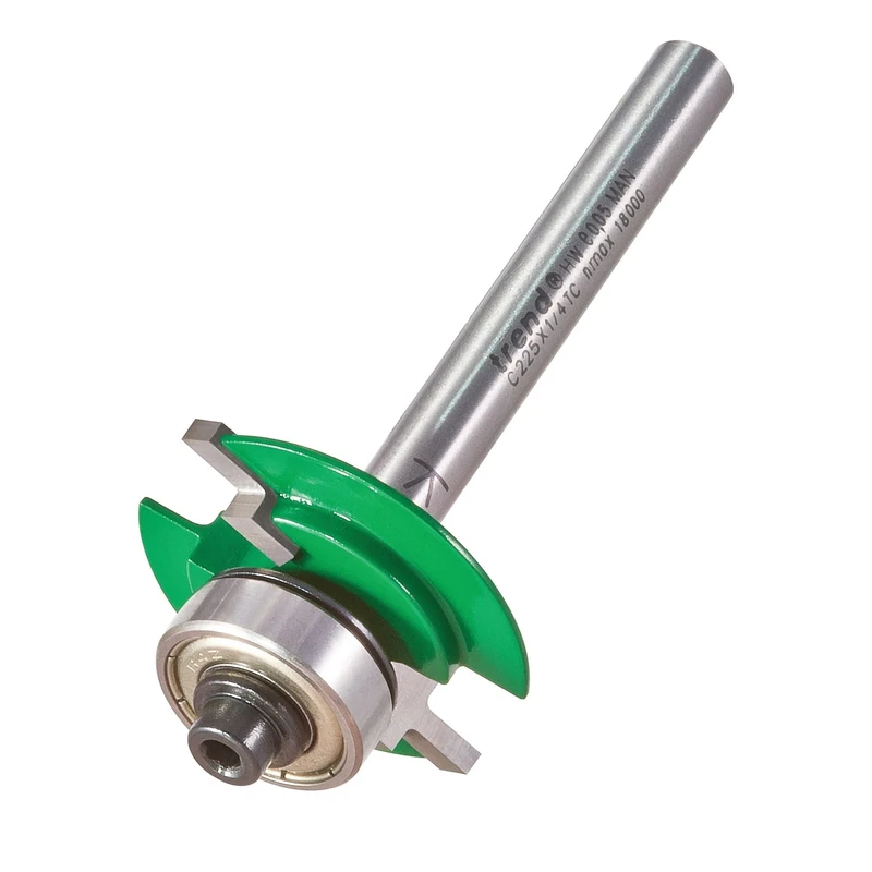 Trend CraftPro Guided Centre Leg Pile Router Cutter Bit, 1/4 Inch Shank, 31.9mm Cut Diameter & 2.5mm Cut Length, Tungsten Carbide Tipped, C225X1/4TC