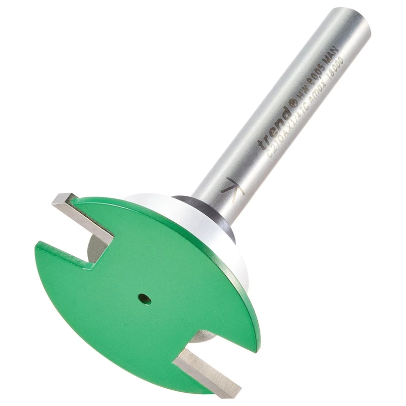 Trend CraftPro Weatherseal Groover Router Cutter Bit, 1/4 Inch Shank, 34mm Cut Diameter & 2mm Cut Length, Tungsten Carbide Tipped, Bearing Guided, C210AX1/4TC