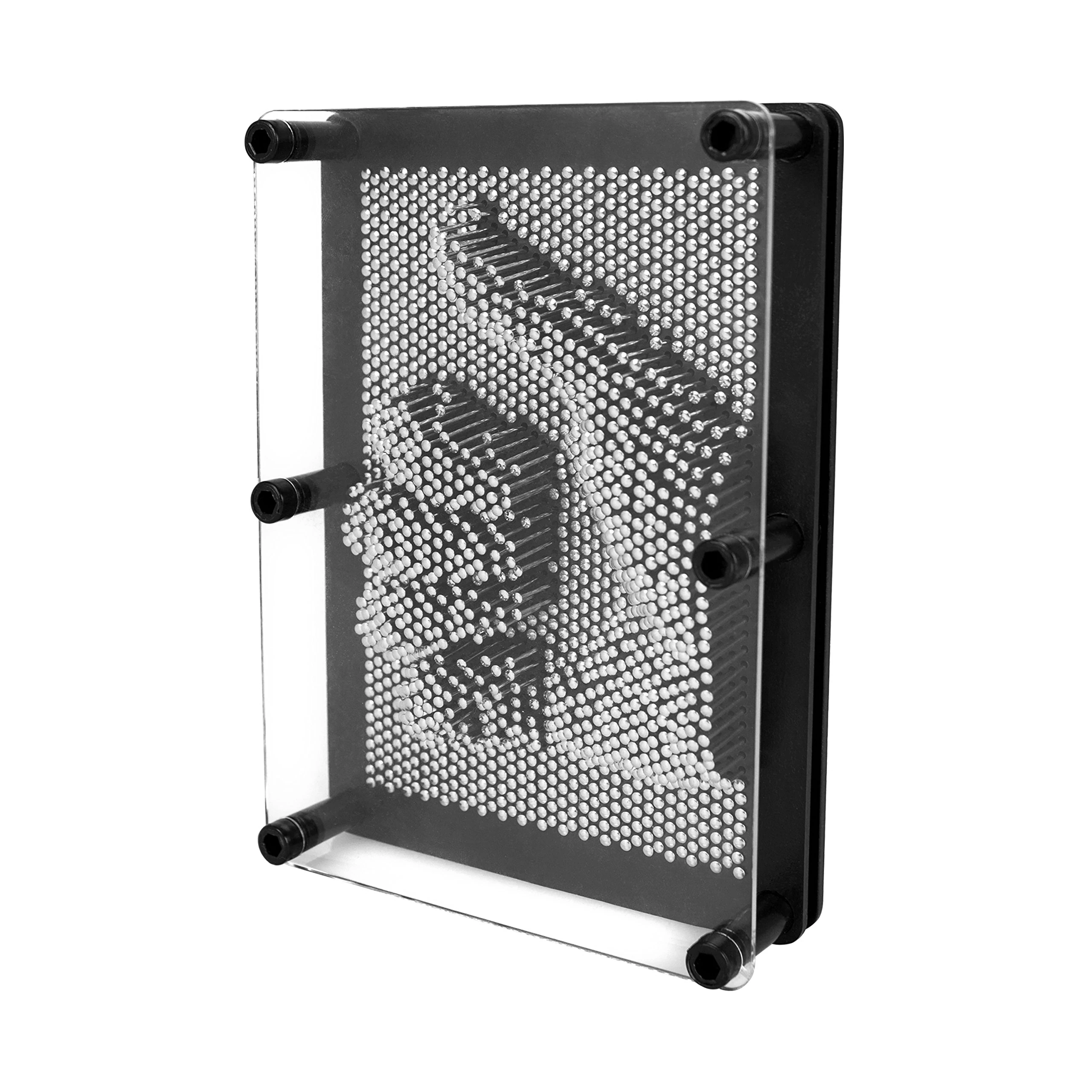 Global Gizmos 50350 Metal Pin Art Impression Toy/Fantastic Stocking Filler or Secret Santa Gift / 3D Fun Desktop Sculpture Gadget/Classic Retro Game / 18cm x 13cm