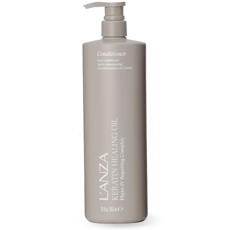 L'ANZA Keratin Healing Oil Lustrous Conditioner for Damaged Hair - Nourishes, Repairs, and Boosts Hair Shine and Strength for a Perfect Silky Look, Sulfate-free, Paraben-free, Gluten-free (950ml)