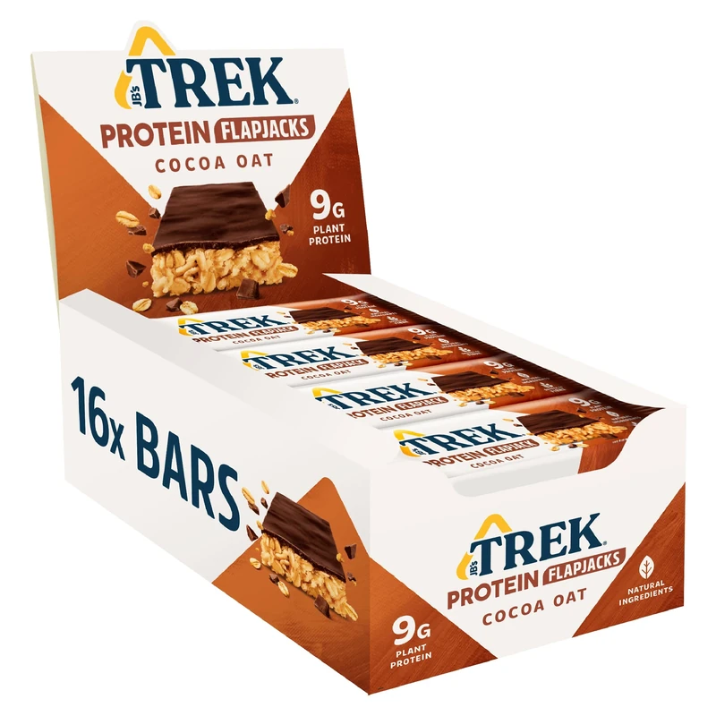 JB's TREK Protein Cocoa Oat Flapjack - 16 Gluten Free Vegan Bars