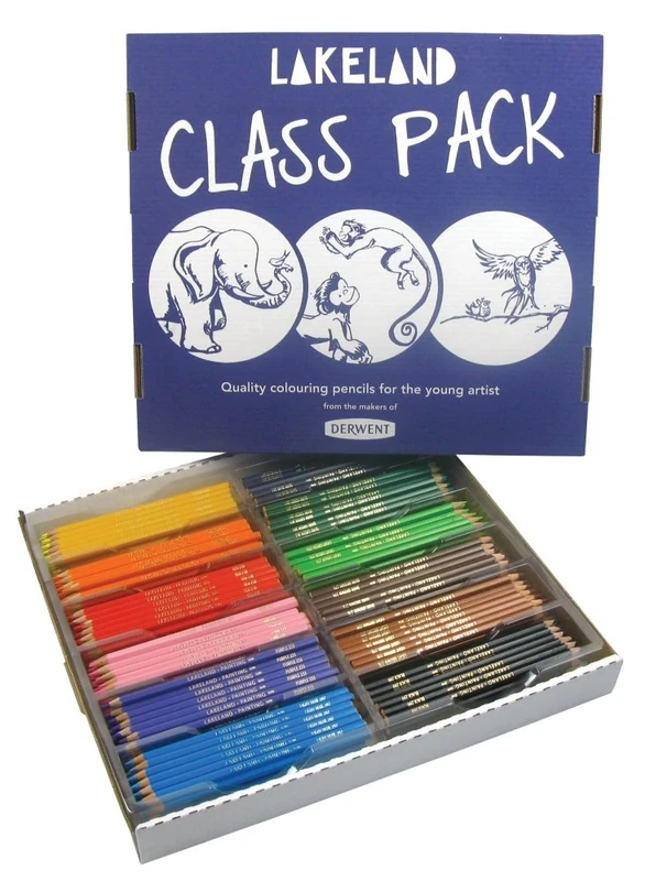 Lakeland Watercolour Painting Pencils, Pack of 360 for Classroom Use, 12 Basic Colours, Class Pack, 2302104