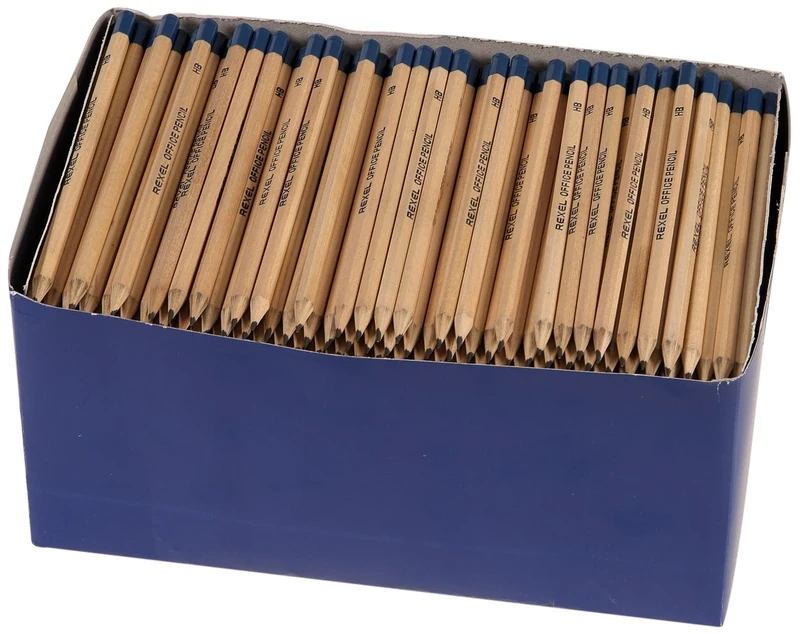 Rexel HB Office Pencils, Box of 144, Wood Barrels with Blue Imprint, 34251A