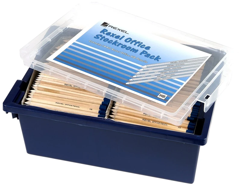 Rexel HB Office Pencils, Box of 720, Wood Barrels with Blue Imprint, 2101403