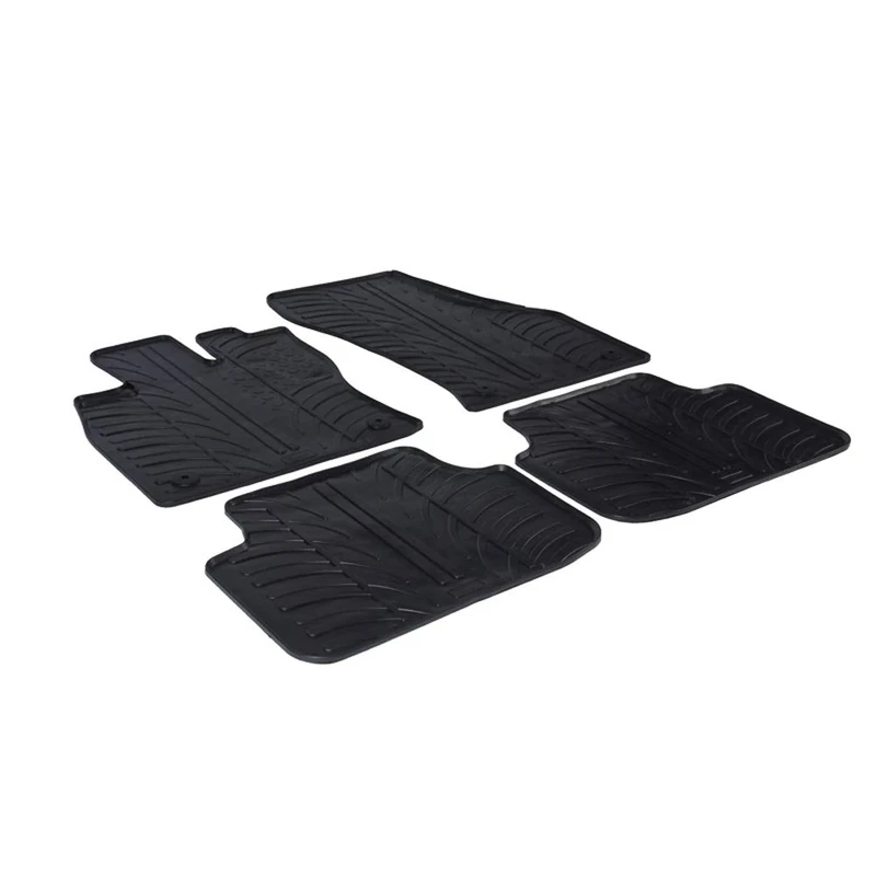 Rubber Mat Set Compatible with Skoda Octavia III 2013-2017 & 2017-2020 (T profile 4-piece + mounting clips)