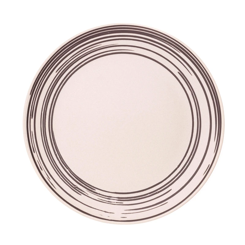 Canvas Home Salamanca Dinner Plate, Black and White Stripe- Pack of 4 - Image 1