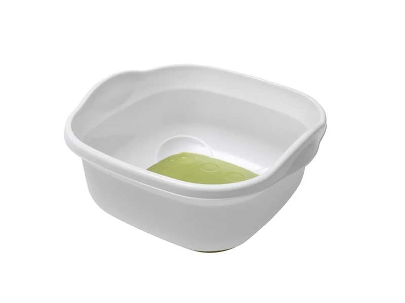 ADDIS 513672 Soft touch Washing Up Bowl, White/ Grass Green, 9L, Plastic