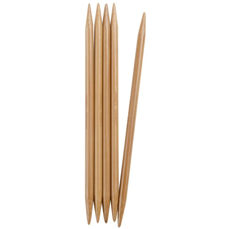 6 Inch (15 cm) Dark Patina Chiaogoo Double Point Bamboo Knitting Needles