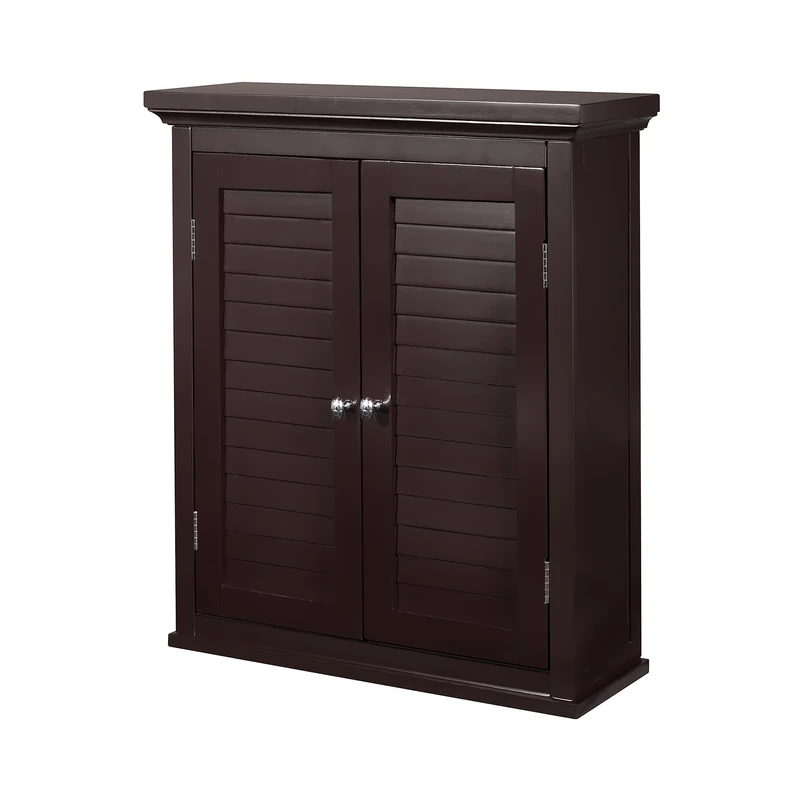 VERSANORA Teamson Home Bathroom Brown Wooden Double Door Wall Cabinet ELG-593