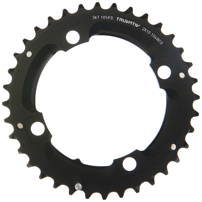 Sram MTB Truvativ Chainring MTB 36T 4 Bolt 104 mm BCD Aluminium L-Pin Blast Black 2 x 10 (36-22) S1 (49 mm Chainline), 11.6215.188.430