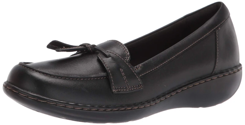 CLARKS Women's Ashland Bubble Loafer, Black, 9.5 UK Wide