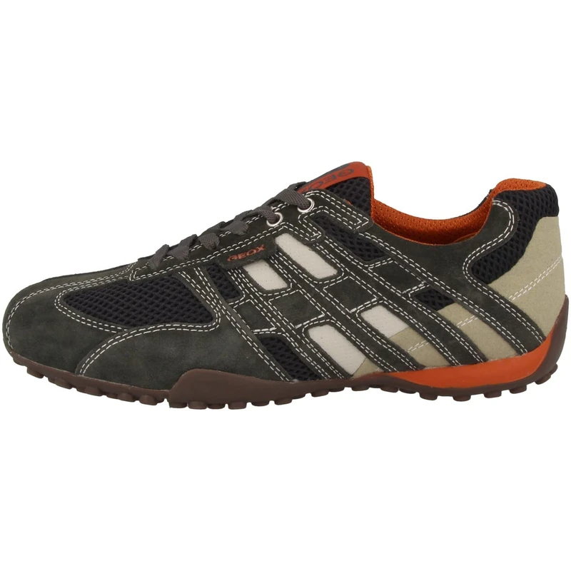 Geox Men's Uomo Snake Low-Top Sneakers - DK Grey/Off White