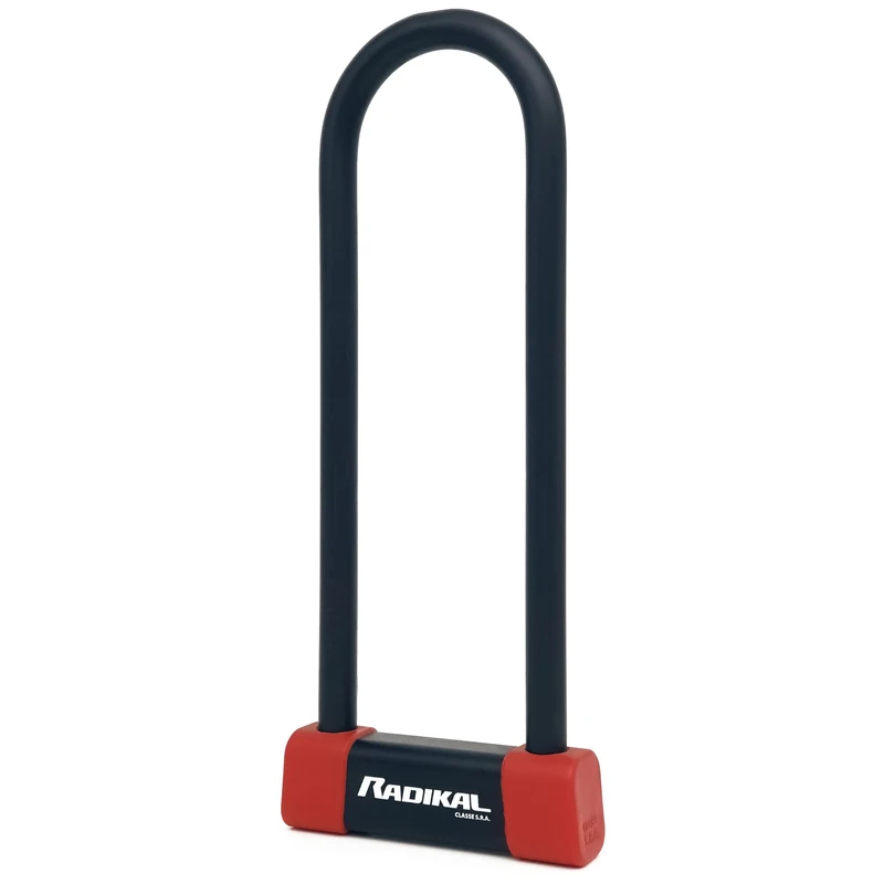 RADIKAL RK300R Premium U Lock Homologated SRA, 85x300mm/3.34x11.8in More Locking Options, ø18mm/0.7in Hardened Steel Coated Double Closure Shackle, AntiTheft U for Motorcycle Scooter Electric Bike