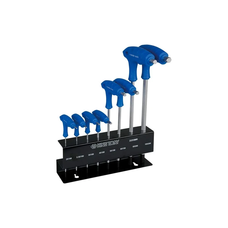 king tony 22218MR Hex Key Set 6-Sided Metric Tap L Shaped Handle On Stand, Set of 8
