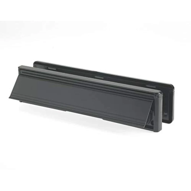 Yale YLP44-06/06-CP Letterplate/Letterbox, 300 mm, Fits 38-78 mm Doors, Black Finish