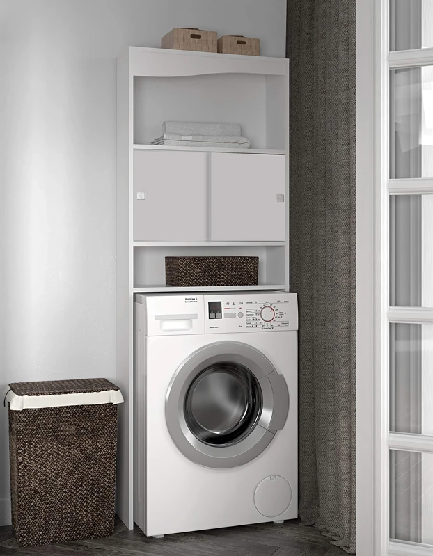 Symbiosis Mobile Washer, White, 64.3 x 19.2 x 177 cm