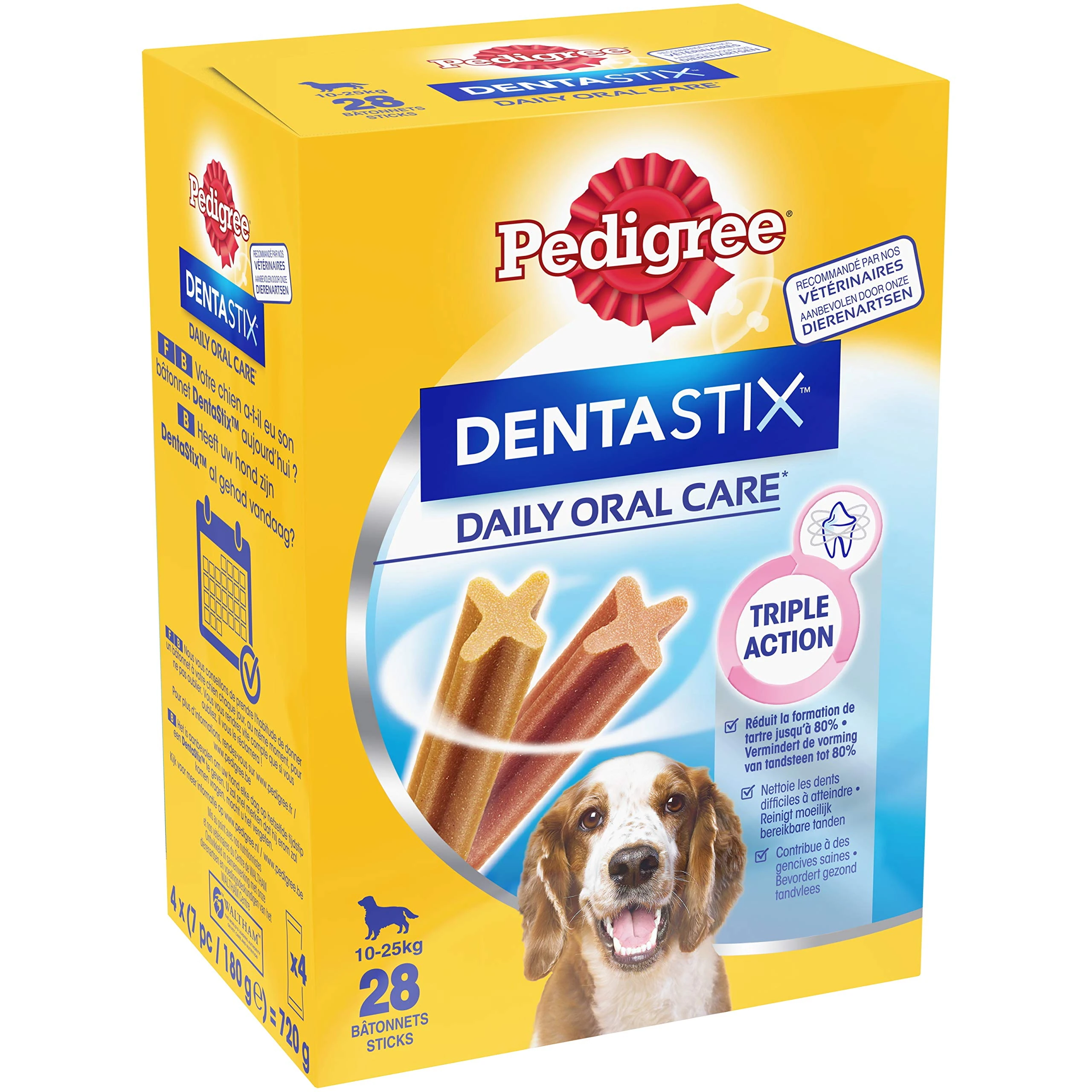 Pedigree Dentastix - Daily Dental Care Chews, Large Dog Treats from 25kg+, 4 boxes - 112 Sticks