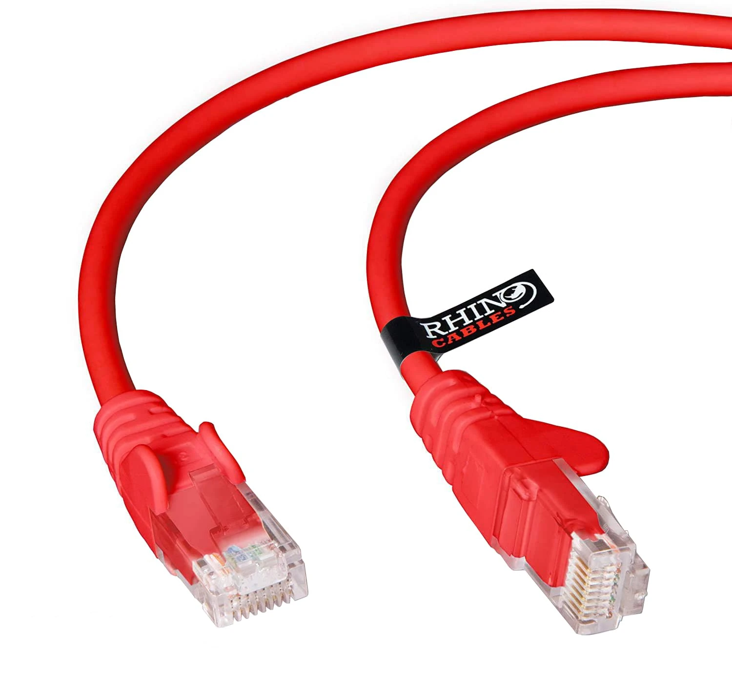 rhinocables CAT 5e High-Speed Ethernet Cable - Reliable LAN Network RJ45 Cable for Fast Internet & Data Transfer | Durable WiFi Broadband Cable for Gaming & Streaming, (25cm, Red, Pack of 1)