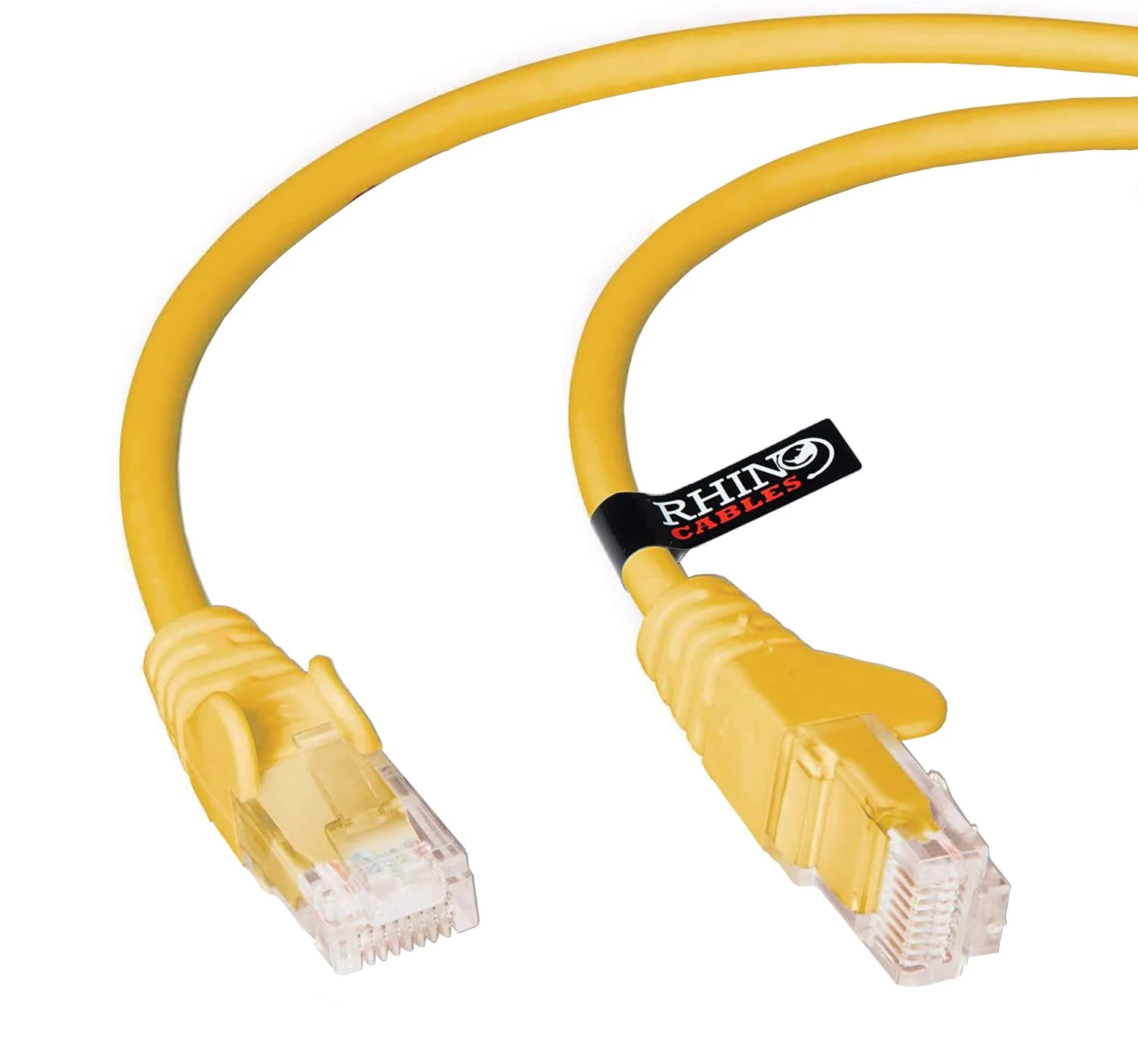 rhinocables CAT 5e High-Speed Ethernet Cable - Reliable LAN Network RJ45 Cable for Fast Internet & Data Transfer | Durable WiFi Broadband Cable for Gaming & Streaming, (25cm, Yellow, Pack of 1)
