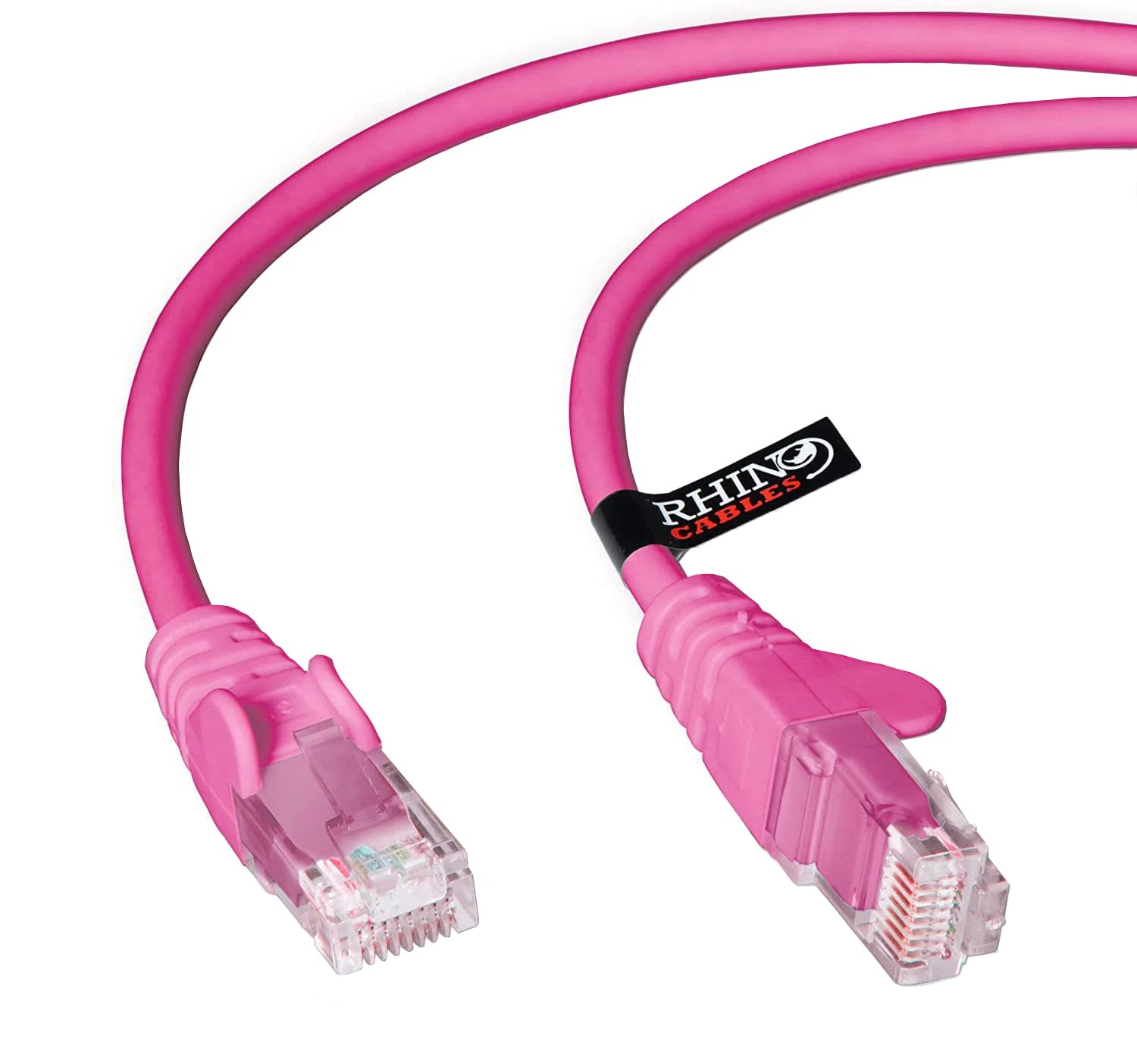 rhinocables CAT 5e High-Speed Ethernet Cable - Reliable LAN Network RJ45 Cable for Fast Internet & Data Transfer | Durable WiFi Broadband Cable for Gaming & Streaming, (25cm, Pink, Pack of 1)