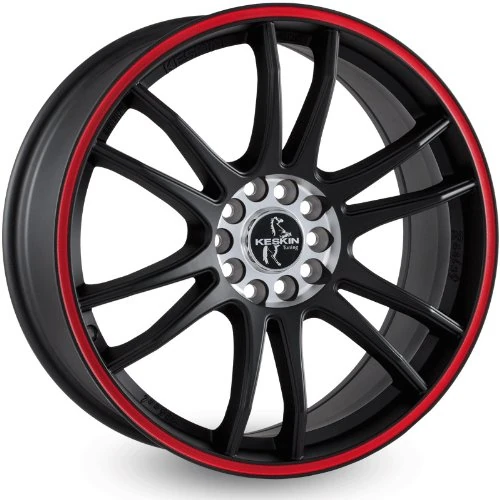 Keskin Tuning – KT12 8Jx18 5/108 + 114.3 72.6 ET45 M. Black Red The Lips