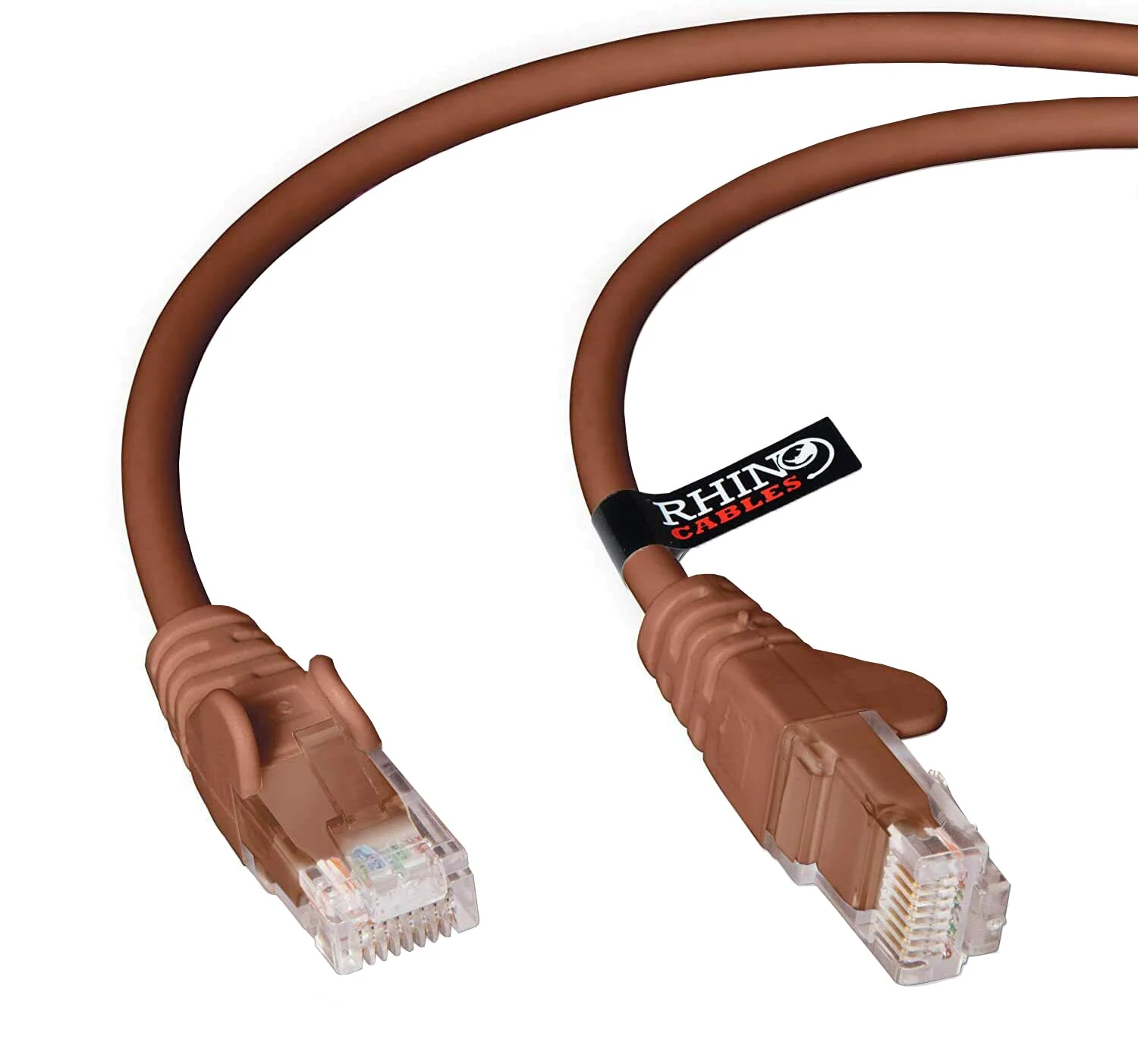 rhinocables CAT 5e High-Speed Ethernet Cable - Reliable LAN Network RJ45 Cable for Fast Internet & Data Transfer | Durable WiFi Broadband Cable for Gaming & Streaming, (25cm, Brown, Pack of 1)