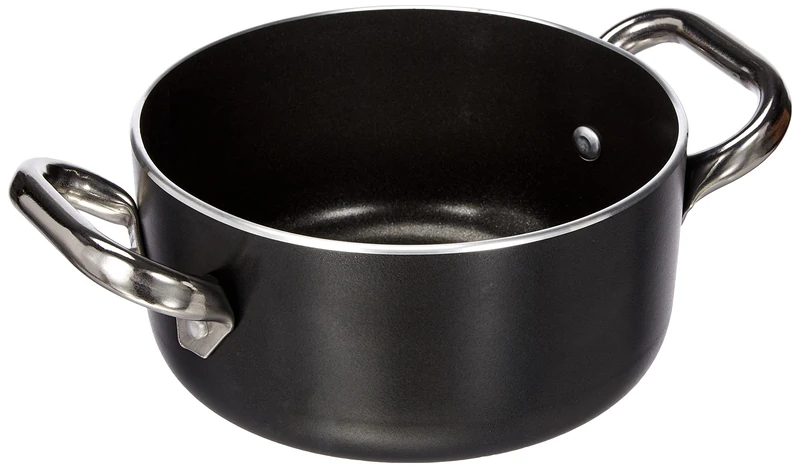 Pentole Agnelli Aluminium Black 3 Mm. Crystal Deep Saucepot With 2 Handles, 1.8 Litre, Colour - Black