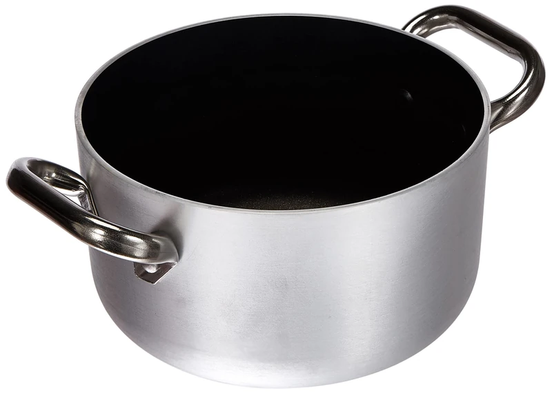 Pentole Agnelli Professional Aluminium Anti - Adherent 3 Mm. Deep Platinum Saucepot With 2 Handles, 2.75 Litre, Colour - Silver