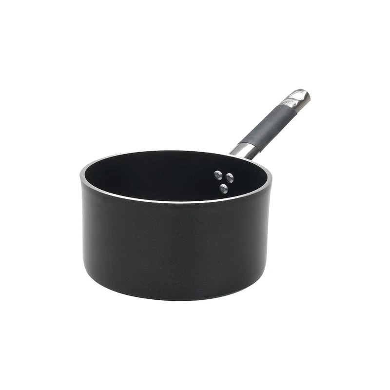 Pentole Agnelli Aluminium Black Deep Casserole With Tubular Handle In Steel Cool, Diameter 16 Cm.