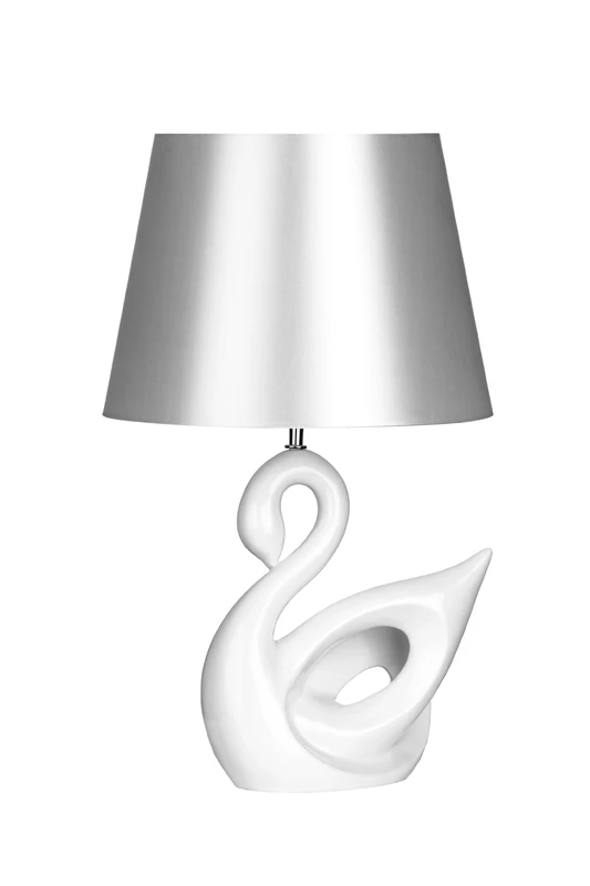 Premier Housewares Swan Table Lamp - White - Image 1