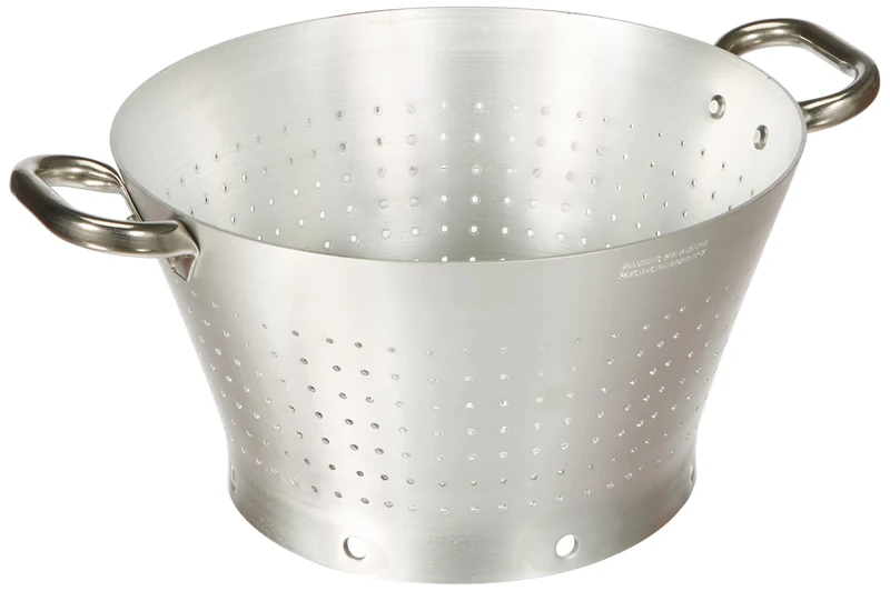 Pentole Agnelli Professional Aluminium 3 Mm. Conical Colander with 2 Handles, Diameter 30 Cm, Silver