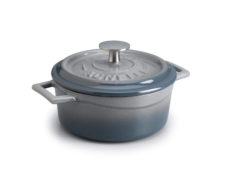 Pentole Agnelli COGHSRP10410Y Slowcook Casserole with Handles and Lid, Cast Iron, Gray, 10 cm