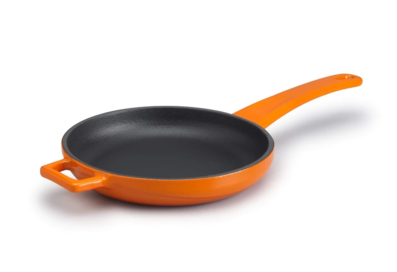 Pentole Agnelli COGHSFP11116O Frying Pan with Cast Iron Handle, Diameter 16 Cm, Orange