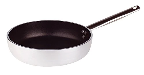 Pentole Agnelli Aluminium Anti - Adherent Professional Straight Frying Pan 5 Mm. Thick With Tubular Steel Handle, Diameter 40 Cm.