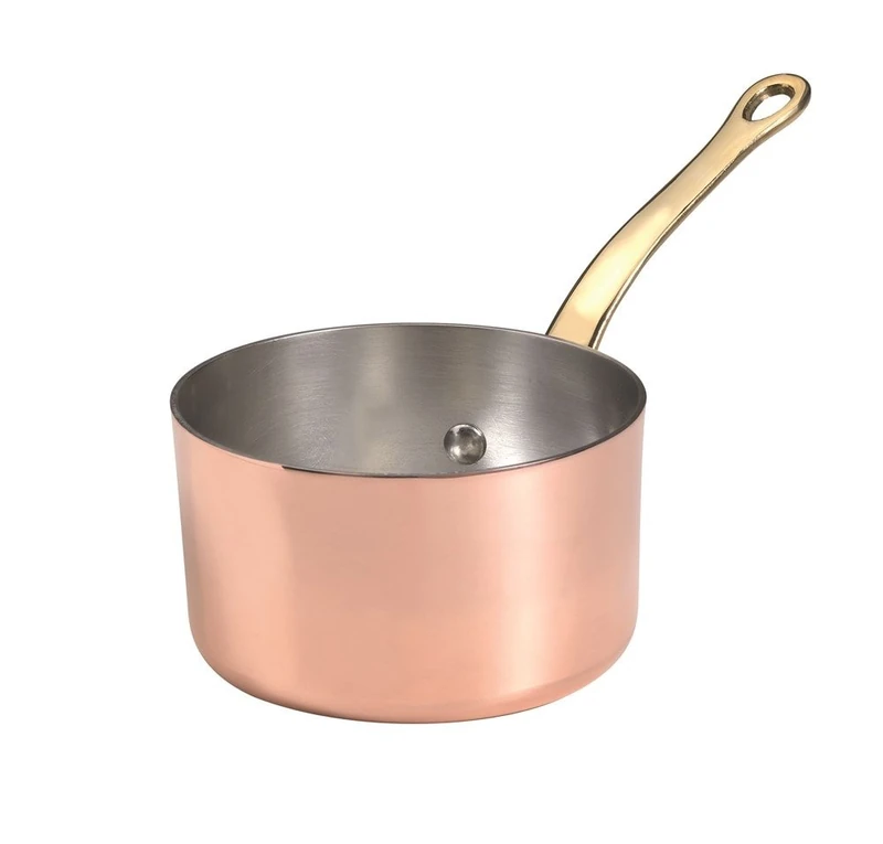 Pentole Agnelli ALCU105F14 High Tin-Plated Copper Casserole with 1 Handle, 14 cm