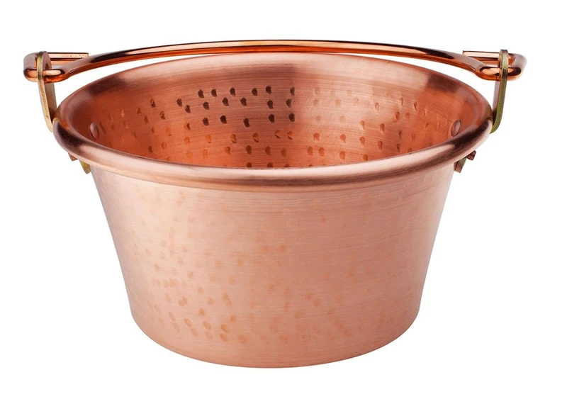 Pentole Agnelli Family Cooking Copper Polenta Pot With Bowed Handle, Diameter 32 Cm.