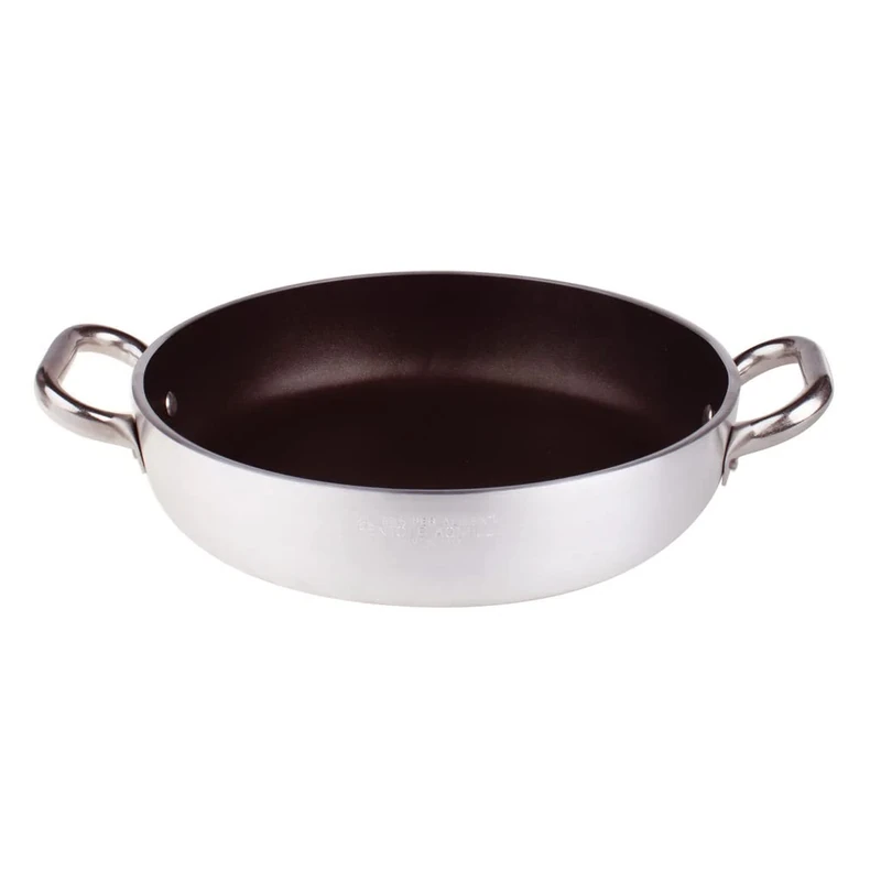 Pentole Agnelli Aluminium Anti - Adherent Professional Platinum Omelette Pan 5 Mm. With 2 Handle, Diameter 40 Cm.