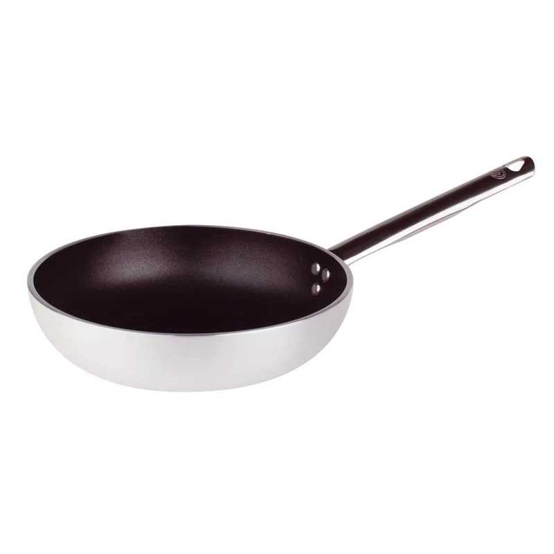 Pentole Agnelli ALSA2111BS40 Platinum Pans Countersunk High Skipping Pan, Aluminum, 5 mm thick, with stainless steel tubular handle, Silver, 40 cm