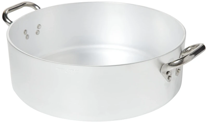 Pentole Agnelli ALMR110636 5 mm Professional Aluminum Pans, Low Radiant Cylindrical Casserole, 12 L