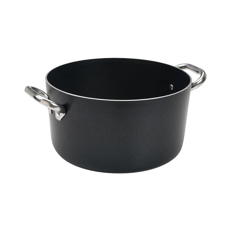 Pentole Agnelli Aluminium Black 3 Mm. Crystal Deep Saucepot With 2 Handles, 9.51 Litre, Colour - Black