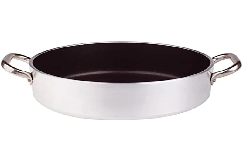 Pentole Agnelli Aluminium Anti - Adherent Professional Casserole Pot 5 Mm. Thick With 2 Handles, Diameter - 32 Cm.