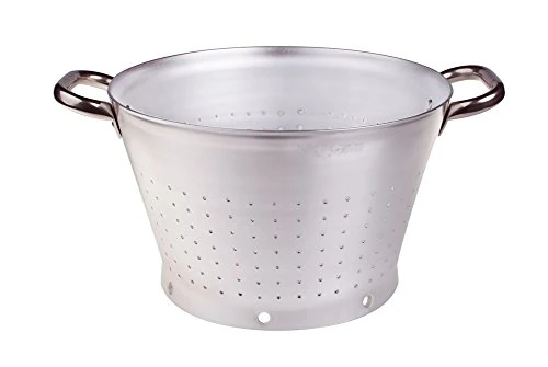 Pentole Agnelli Professional Aluminium 3 Mm. Conical Colander with 2 Handles, Diameter 40 Cm, Silver