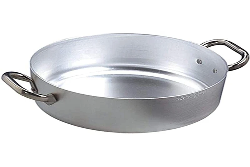 Pentole Agnelli ALMA10660 Professional Aluminum Pans 3 mm, Low Casserole with 2 Handles, 60 L