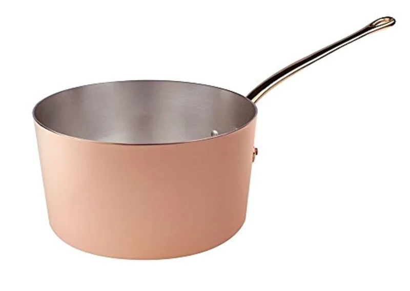 Pentole Agnelli ALCU105F24 High Tin-Plated Copper Casserole with 1 Handle, 24 cm