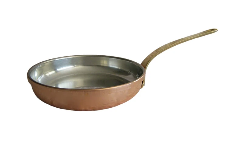 Pentole Agnelli ALCM111M24 Hand Tinned Copper Hammered Pan With Brass Handle, Diameter 24 cm - Image 1