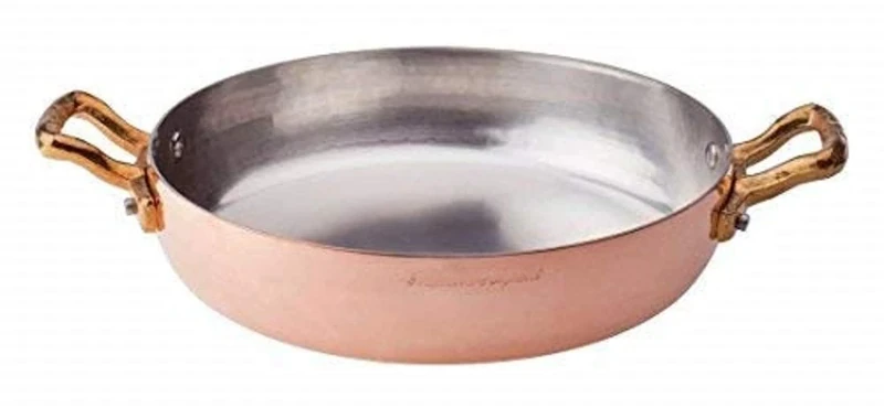 Pentole Agnelli ALCM110M24 Tinned Copper Pan with 2 Brass Handles, 24 cm