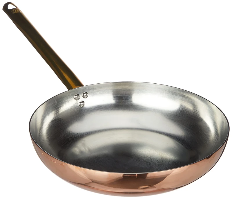 Pentole Agnelli ALCU111B32 Smooth Copper Tin Plated Hand Jumping Pan with Tubular Handle, 32 cm
