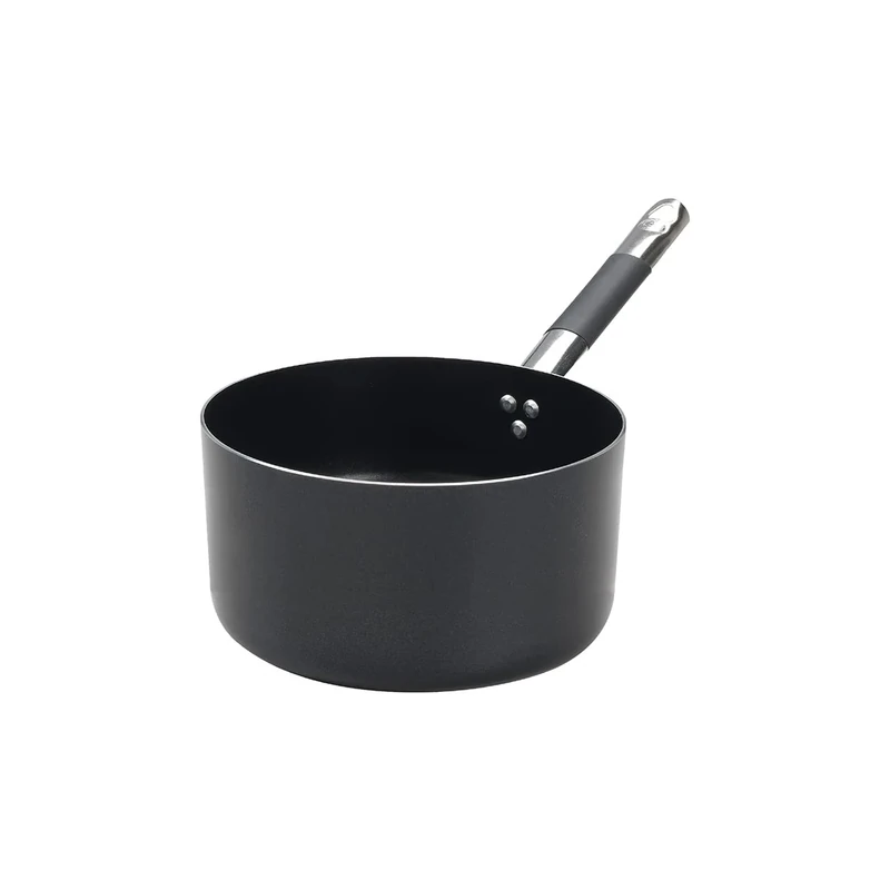 Pentole Agnelli Aluminium Black 3 Mm. Deep Casserole with Tubular Handle in Steel Cool, 5.6 Litre, 24 Cm